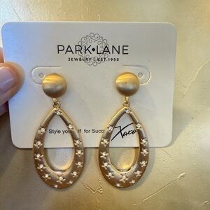 Park Lane Gold Matte Star Teardrop Dangle Earrings